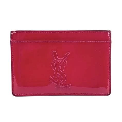 ysl patent leather card holder|ysl lambskin case.